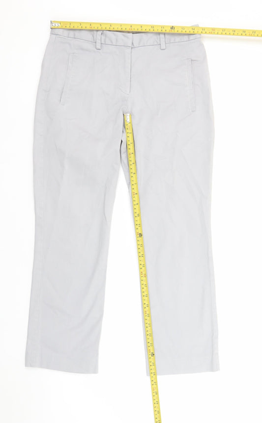 Great Plains Women Grey Cotton Stretch Chino Trousers Size 10
