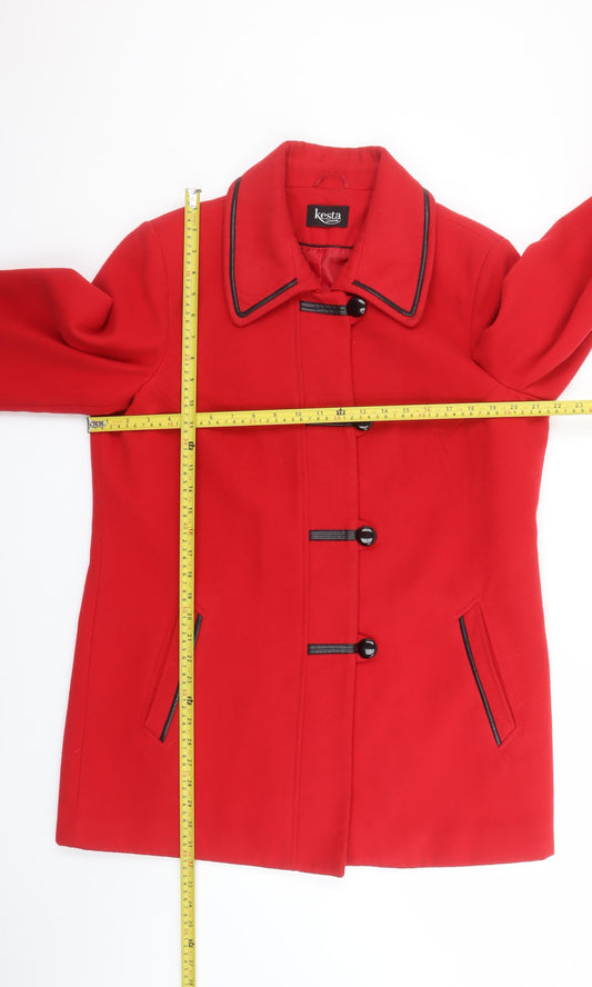Womens UK Size 16 Kesta London Red Overcoat