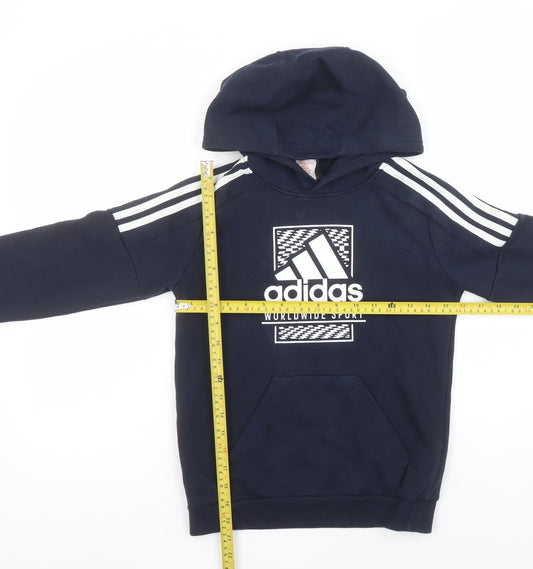 Boys UK Size 9-10 Years adidas Blue Pullover Hoodie