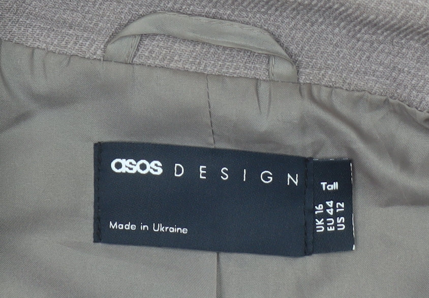 Womens UK Size 16 ASOS DESIGN Tall Brown Blazer