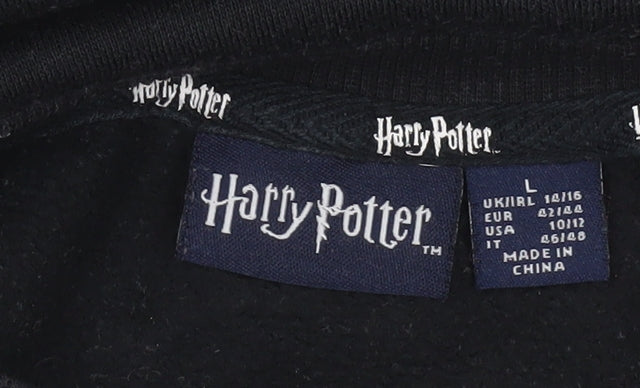 Womens UK Size L Harry Potter Black Pullover Sweatshirt