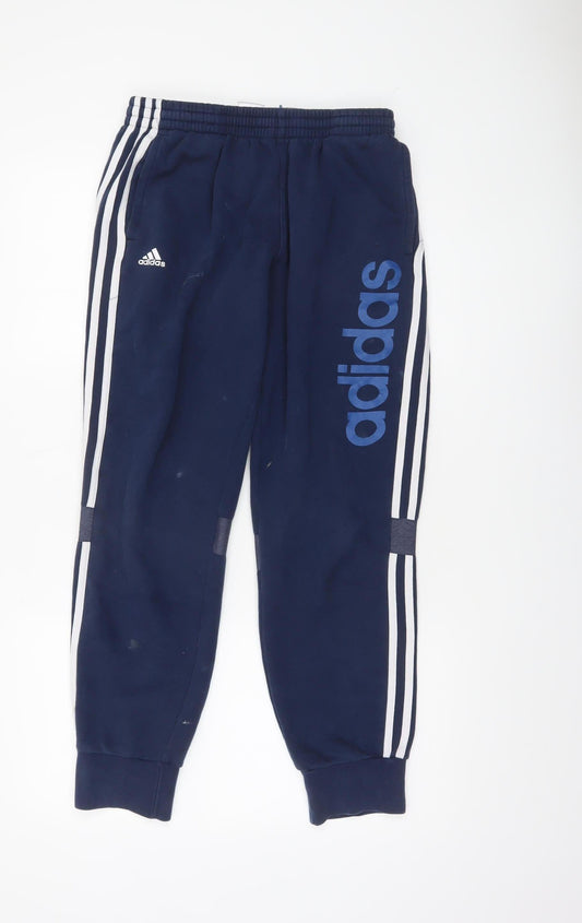 Boys UK Size 13-14 Years adidas Regular Fit Jogger Blue Trousers