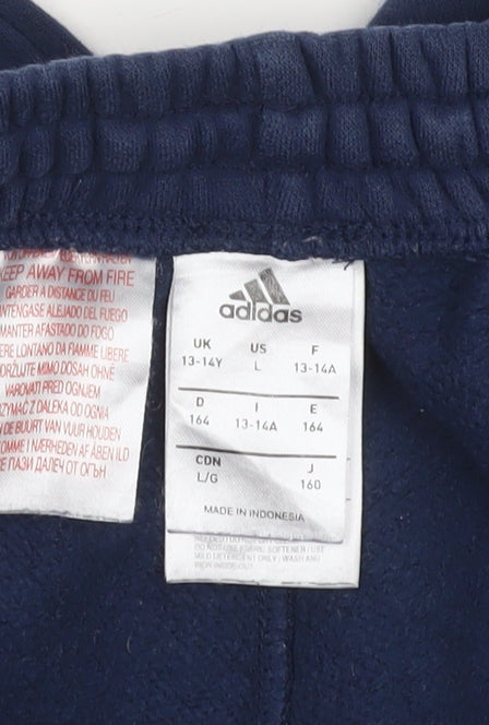 Boys UK Size 13-14 Years adidas Regular Fit Jogger Blue Trousers