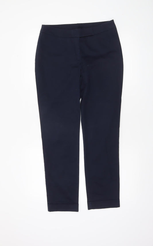 Womens UK Size 10 Dorothy Perkins Slim Fit Cropped Blue Trousers