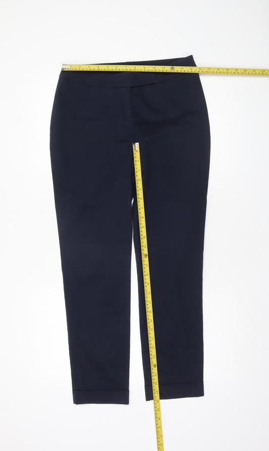 Womens UK Size 10 Dorothy Perkins Slim Fit Cropped Blue Trousers