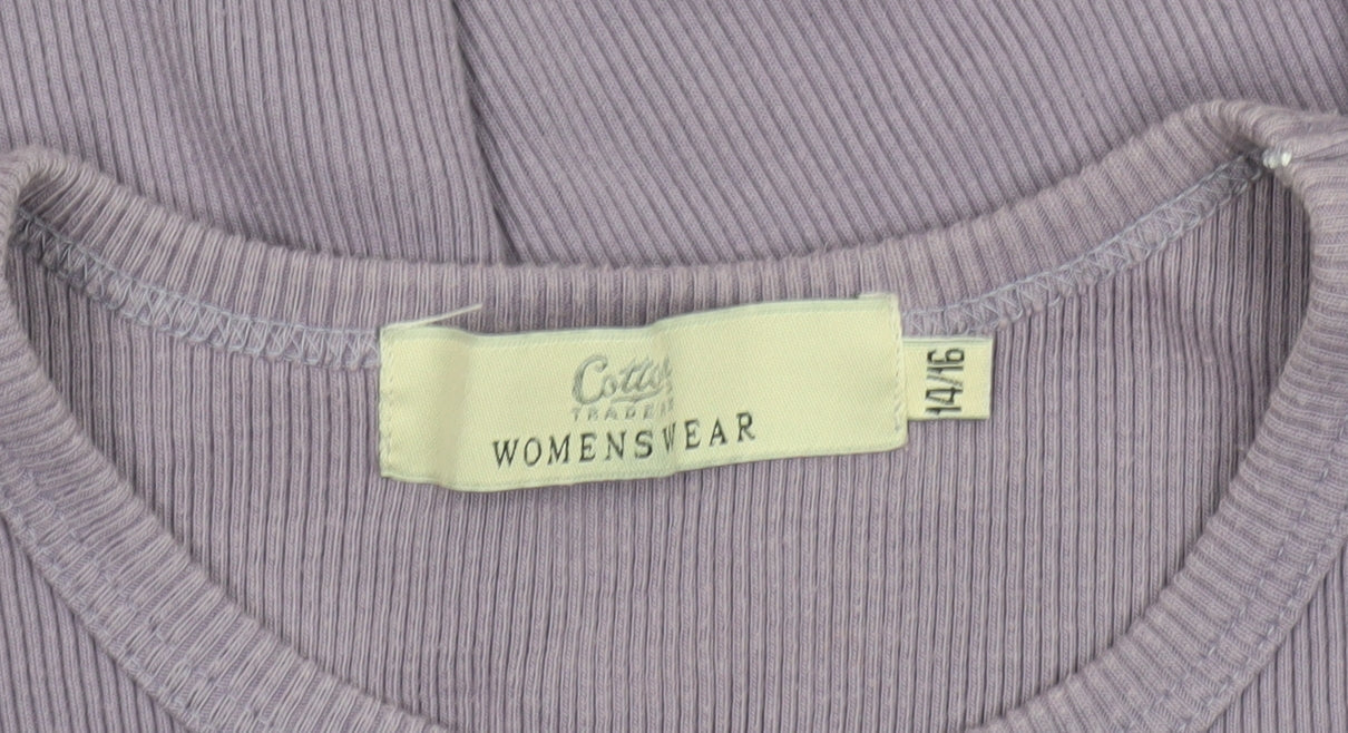 Womens UK Size 14/16 Cotton Traders Purple Basic Tank