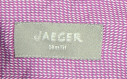 Additional view of Jaeger Men's Purple Slim Fit Long Sleeve Cotton Button-Up Shirt, size 16