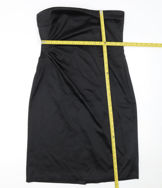 Dorothy Perkins Women’s Black Strapless Bodycon Knee Length Dress Size 14