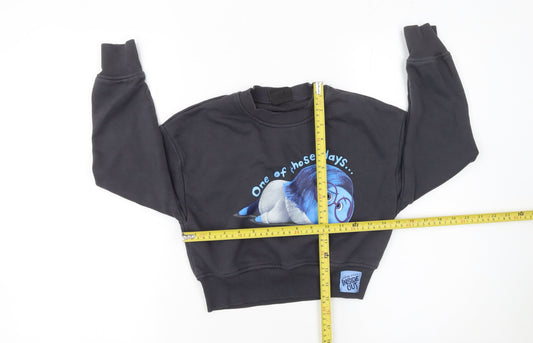 Primark Girls Black Inside Out Sadness Pullover Sweatshirt 9-10 Years