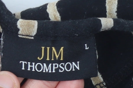 Womens UK Size L Jim Thompson Black Basic T-Shirt