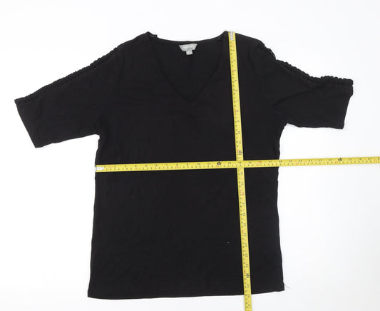 Womens UK Size XL Suzanne Grae Black Basic T-Shirt