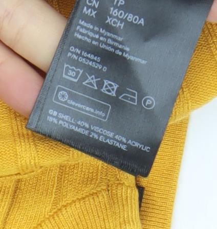 Womens UK Size XS H&M Yellow Camisole Tank