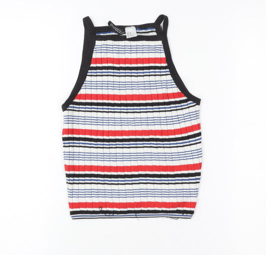 Womens UK Size XS Divided Multicoloured Cropped Tank