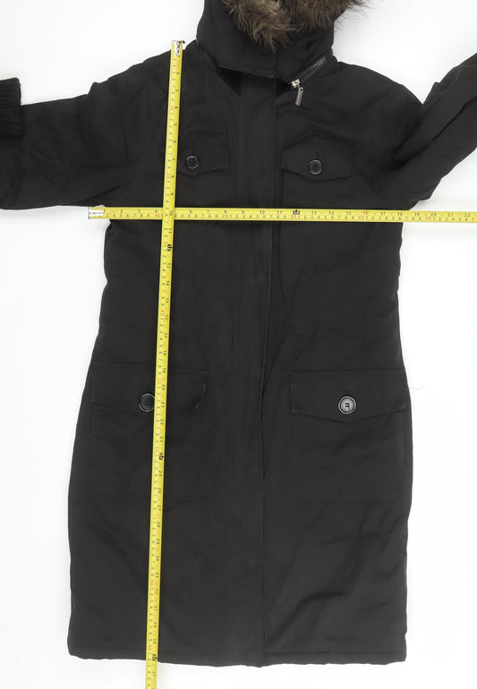 Unisex Adults UK Size 38 Warehouse Black Parka Coat