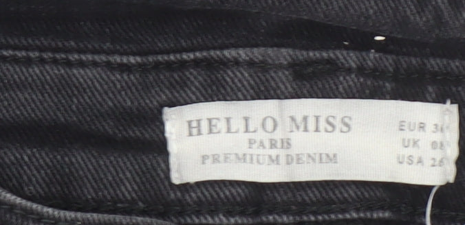 Womens UK Size 8 Hello Miss Slim Fit Skinny Black Jeans