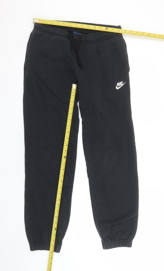 Mens UK Size S Nike Regular Fit Jogger Black Trousers