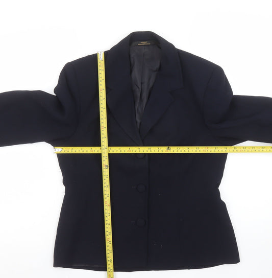 Marks and Spencer St Michael Women's Navy Blazer UK 10 Classic Fit