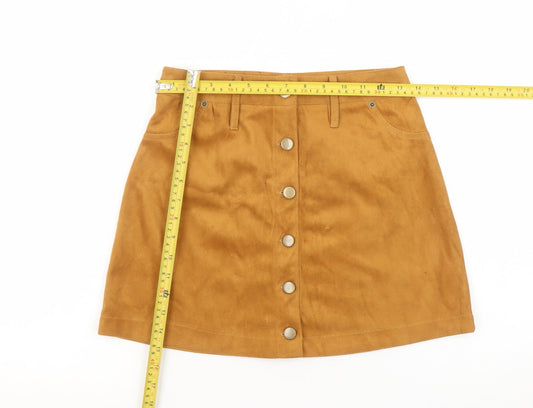 Womens UK Size 8 mrp A-Line Suede Skirt