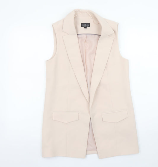Womens UK Size 8 Topshop Petites Beige Suit Waistcoat