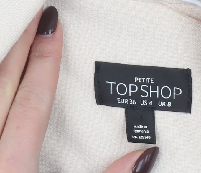 Womens UK Size 8 Topshop Petites Beige Suit Waistcoat