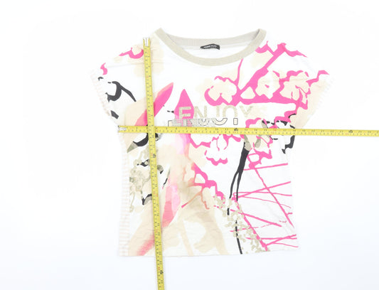 Womens UK Size 14 FRANK WALDER Multicoloured Basic T-Shirt