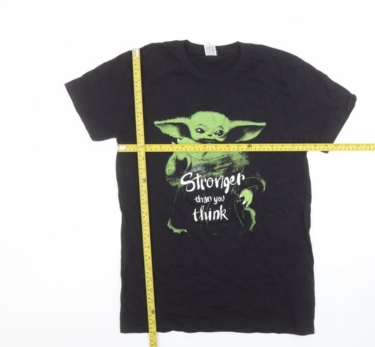 Womens UK Size M Fruit of the Loom Black Basic T-Shirt