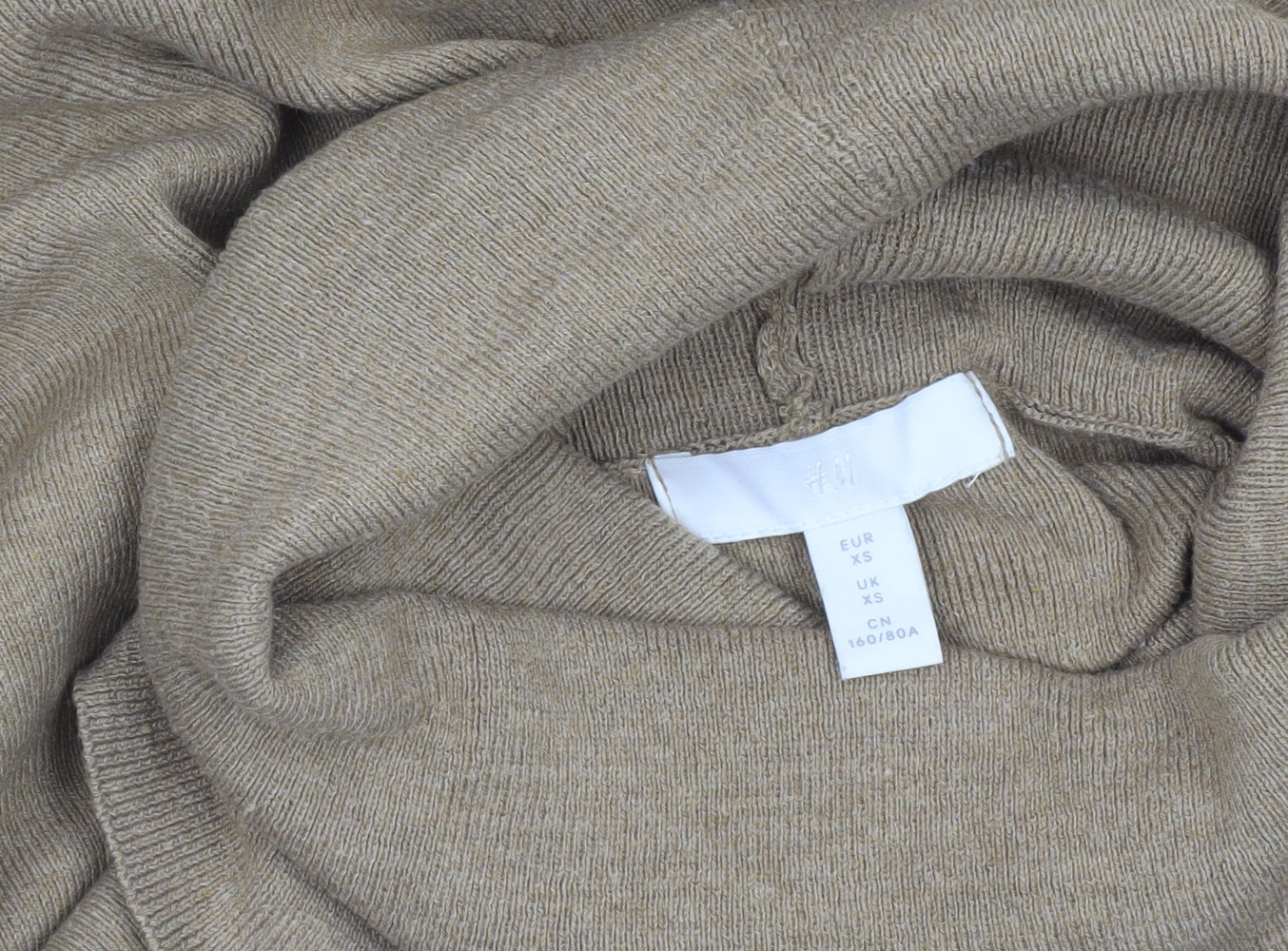 Womens UK Size XS H&M Beige Pullover Jumper