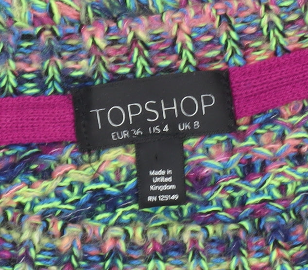 Womens UK Size 8 Topshop Multicoloured Pullover Jumper