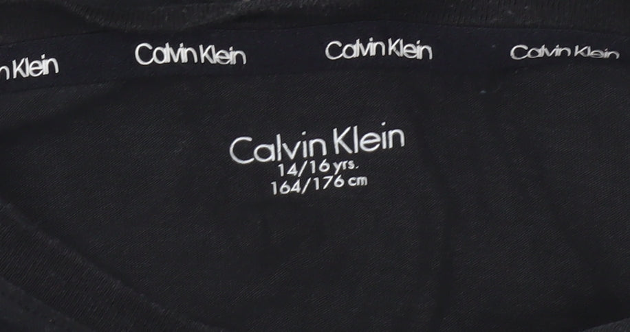 Boys UK Size 14-16 Years Calvin Klein Black Basic T-Shirt