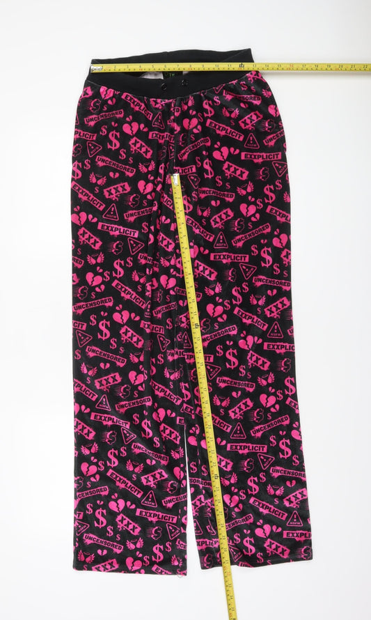 Womens UK Size M Club Exx Regular Fit Sweatpants Black Trousers