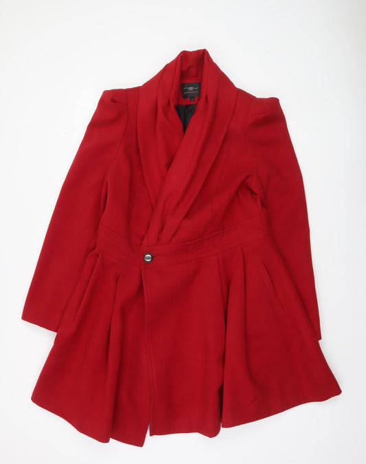 Womens UK Size 16 New Look Red Overcoat