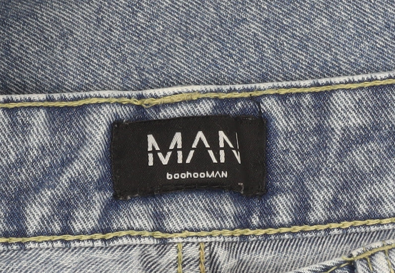 Mens UK Size 32 Long boohooMAN Regular Fit Straight Blue Jeans