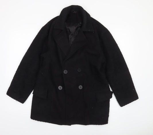 Womens UK Size 8 Topshop Black Pea Coat
