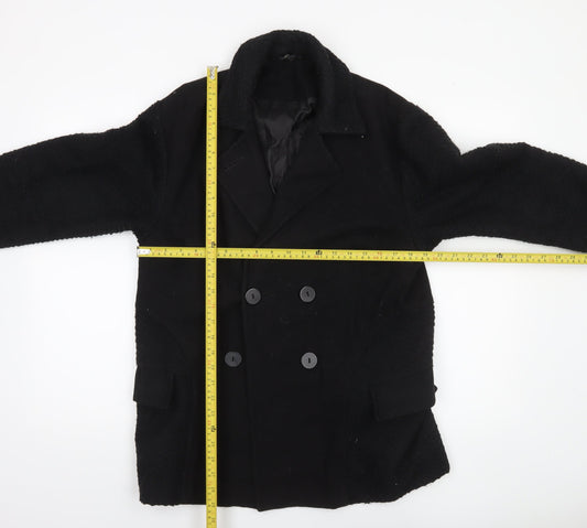 Womens UK Size 8 Topshop Black Pea Coat