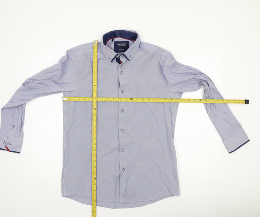 Mens UK Collar Size L Advise Smart Blue Dress Shirt