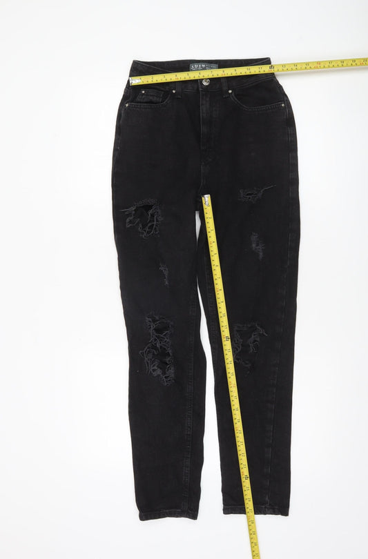 Womens UK Size 4 Primark Regular Fit Mom Black Jeans
