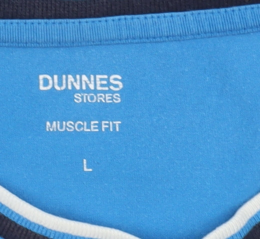 Mens UK Size L Dunnes Stores Blue T-Shirt
