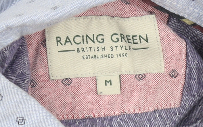 Womens UK Size M Racing Green Blue Classic Button-Up