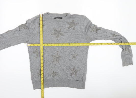 Womens UK Size XS Superdry Grey Pullover Jumper