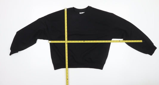 Sinsay Girls Black Pullover Sweatshirt 158cm Crew Neck Long Sleeve