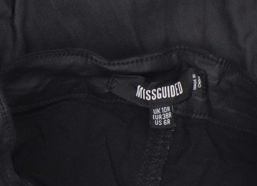Womens UK Size 10 Missguided Slim Fit Casual Party/Cocktail Black Trousers