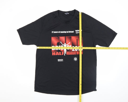 Mens UK Size M Star World Black T-Shirt