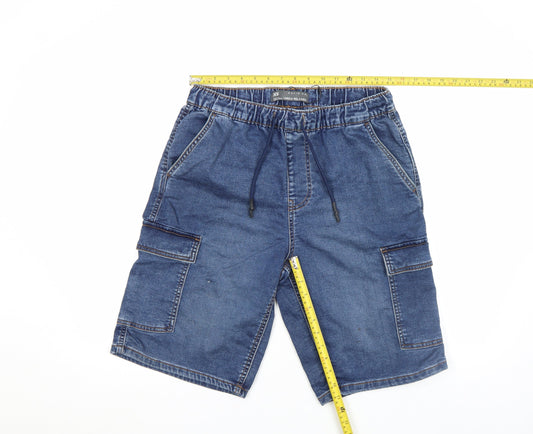 Mens UK Size XS Denim Co Relaxed Fit Cargo Shorts