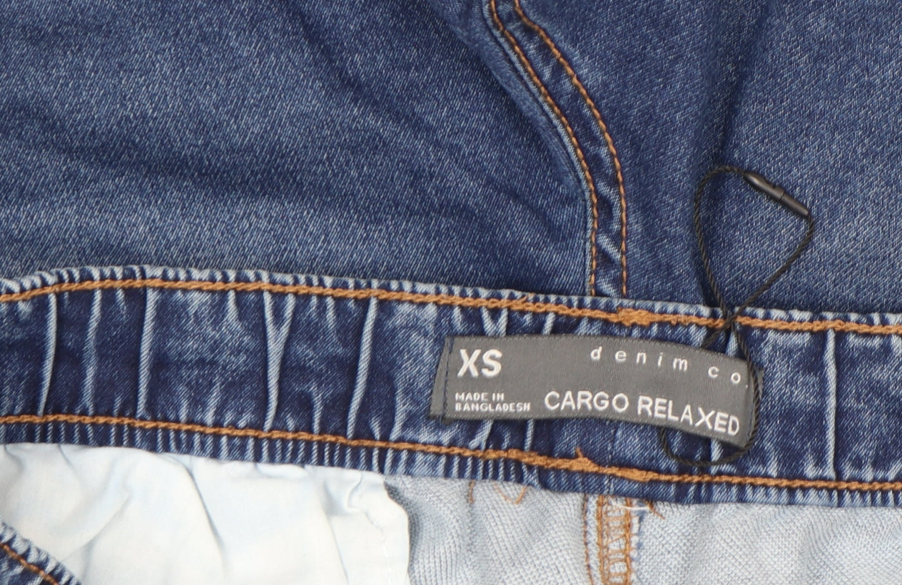 Mens UK Size XS Denim Co Relaxed Fit Cargo Shorts