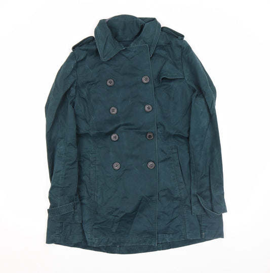 Womens UK Size 10 FatFace Green Pea Coat