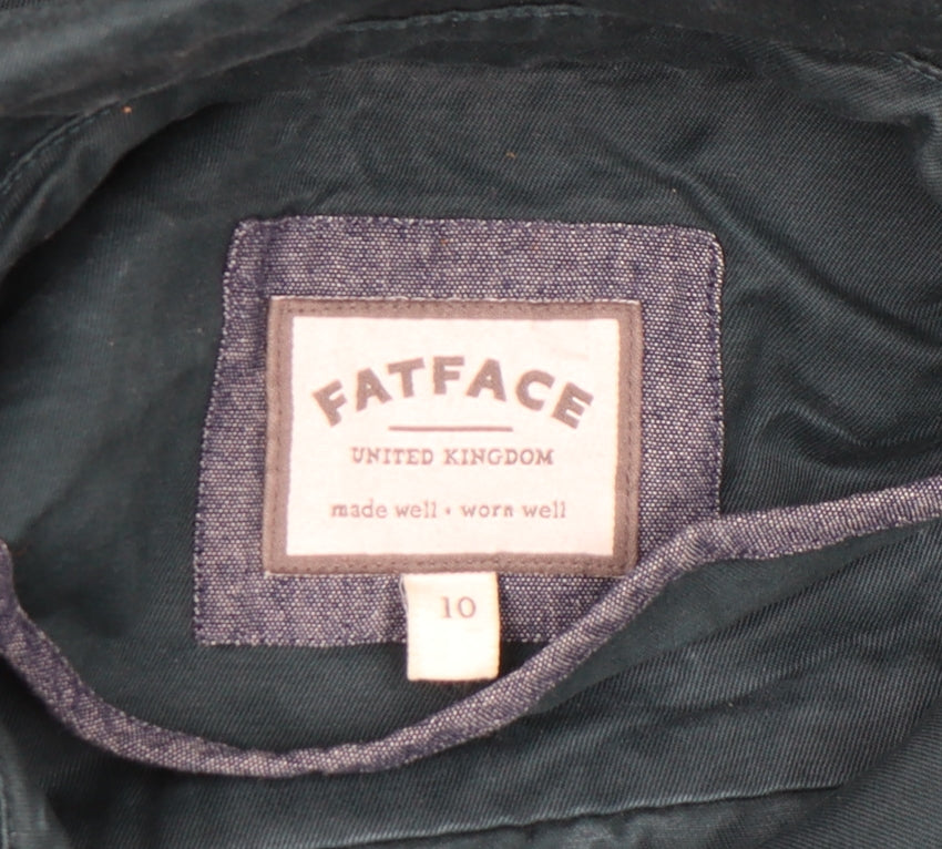 Womens UK Size 10 FatFace Green Pea Coat