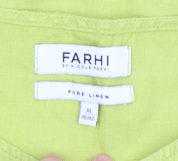 Womens UK Size XL Farhi by Nicole Farhi Green Basic Blouse