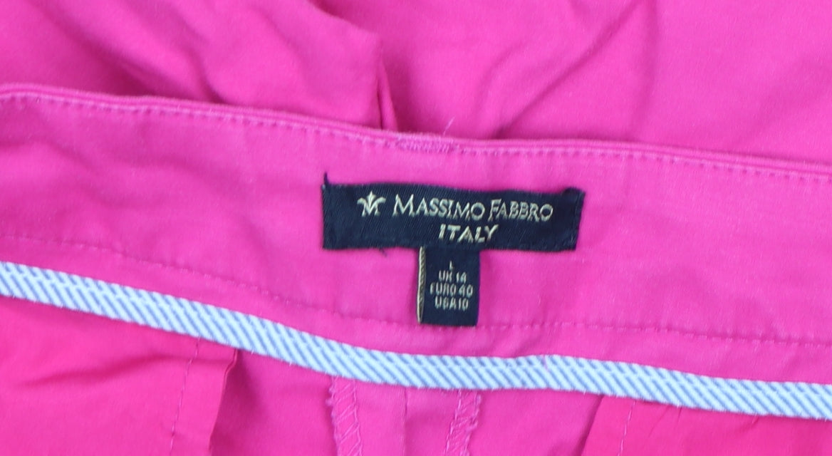 Womens UK Size 14 Massimo Fabbro Regular Fit Capri Pink Trousers