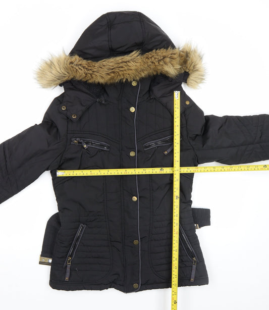 Womens UK Size S Jump & Fish Black Puffer Jacket