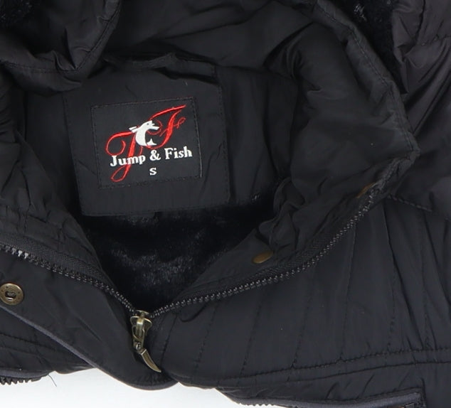 Womens UK Size S Jump & Fish Black Puffer Jacket